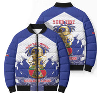 Personalized Les Grenadiers Haiti Football Bomber Puffer Jacket 2026 Nou Retounen White Version - Wonder Print Shop