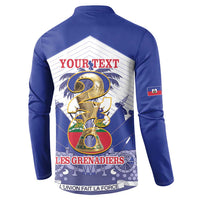 Personalized Les Grenadiers Haiti Football Button Sweatshirt 2026 Nou Retounen White Version - Wonder Print Shop