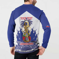 Personalized Les Grenadiers Haiti Football Button Sweatshirt 2026 Nou Retounen White Version - Wonder Print Shop