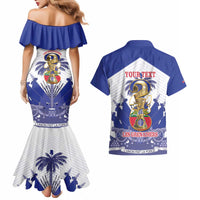 Personalized Les Grenadiers Haiti Football Couples Matching Mermaid Dress and Hawaiian Shirt 2026 Nou Retounen White Version - Wonder Print Shop