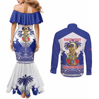 Personalized Les Grenadiers Haiti Football Couples Matching Mermaid Dress and Long Sleeve Button Shirt 2026 Nou Retounen White Version - Wonder Print Shop