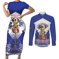 Personalized Les Grenadiers Haiti Football Couples Matching Short Sleeve Bodycon Dress and Long Sleeve Button Shirt 2026 Nou Retounen White Version - Wonder Print Shop