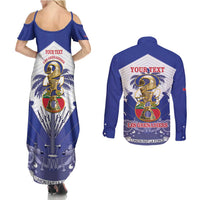 Personalized Les Grenadiers Haiti Football Couples Matching Summer Maxi Dress and Long Sleeve Button Shirt 2026 Nou Retounen White Version - Wonder Print Shop