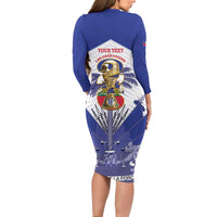 Personalized Les Grenadiers Haiti Football Family Matching Long Sleeve Bodycon Dress and Hawaiian Shirt 2026 Nou Retounen White Version - Wonder Print Shop