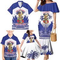 Personalized Les Grenadiers Haiti Football Family Matching Mermaid Dress and Hawaiian Shirt 2026 Nou Retounen White Version - Wonder Print Shop