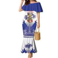 Personalized Les Grenadiers Haiti Football Family Matching Mermaid Dress and Hawaiian Shirt 2026 Nou Retounen White Version - Wonder Print Shop