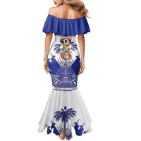 Personalized Les Grenadiers Haiti Football Family Matching Mermaid Dress and Hawaiian Shirt 2026 Nou Retounen White Version - Wonder Print Shop