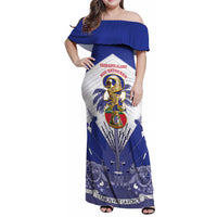 Personalized Les Grenadiers Haiti Football Family Matching Off Shoulder Maxi Dress and Hawaiian Shirt 2026 Nou Retounen White Version - Wonder Print Shop