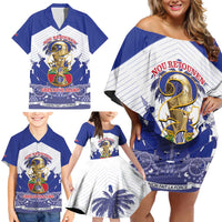 Personalized Les Grenadiers Haiti Football Family Matching Off Shoulder Short Dress and Hawaiian Shirt 2026 Nou Retounen White Version - Wonder Print Shop