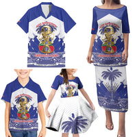 Personalized Les Grenadiers Haiti Football Family Matching Puletasi and Hawaiian Shirt 2026 Nou Retounen White Version - Wonder Print Shop