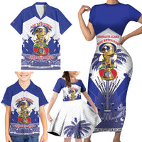 Personalized Les Grenadiers Haiti Football Family Matching Short Sleeve Bodycon Dress and Hawaiian Shirt 2026 Nou Retounen White Version - Wonder Print Shop