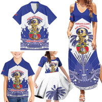 Personalized Les Grenadiers Haiti Football Family Matching Summer Maxi Dress and Hawaiian Shirt 2026 Nou Retounen White Version - Wonder Print Shop