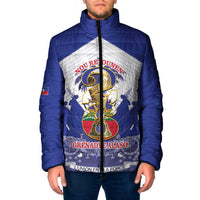 Personalized Les Grenadiers Haiti Football Padded Jacket 2026 Nou Retounen White Version - Wonder Print Shop