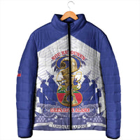 Personalized Les Grenadiers Haiti Football Padded Jacket 2026 Nou Retounen White Version - Wonder Print Shop