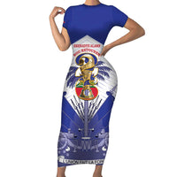 Personalized Les Grenadiers Haiti Football Short Sleeve Bodycon Dress 2026 Nou Retounen White Version - Wonder Print Shop