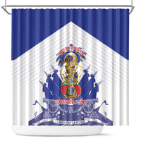 Les Grenadiers Haiti Football Shower Curtain 2026 Nou Retounen White Version - Wonder Print Shop
