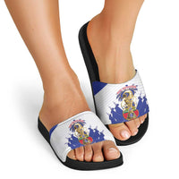 Les Grenadiers Haiti Football Slide Sandals 2026 Nou Retounen White Version - Wonder Print Shop