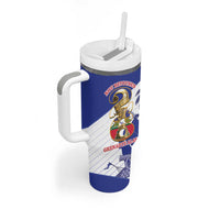 Personalized Les Grenadiers Haiti Football Tumbler With Handle 2026 Nou Retounen White Version - Wonder Print Shop