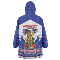 Personalized Les Grenadiers Haiti Football Wearable Blanket Hoodie 2026 Nou Retounen White Version - Wonder Print Shop