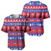Haiti Christmas Baseball Jersey Jwaye Nwel Ayiti Neg Marron Veve Vodou - Wonder Print Shop