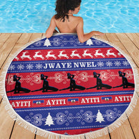Haiti Christmas Beach Blanket Jwaye Nwel Ayiti Neg Marron Veve Vodou - Wonder Print Shop
