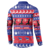 Haiti Christmas Button Sweatshirt Jwaye Nwel Ayiti Neg Marron Veve Vodou - Wonder Print Shop