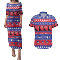 Haiti Christmas Couples Matching Puletasi and Hawaiian Shirt Jwaye Nwel Ayiti Neg Marron Veve Vodou - Wonder Print Shop