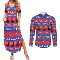 Haiti Christmas Couples Matching Summer Maxi Dress and Long Sleeve Button Shirt Jwaye Nwel Ayiti Neg Marron Veve Vodou - Wonder Print Shop