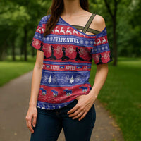 Haiti Christmas Cross Shoulder Shirt Jwaye Nwel Ayiti Neg Marron Veve Vodou - Wonder Print Shop