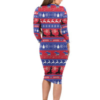 Haiti Christmas Family Matching Long Sleeve Bodycon Dress and Hawaiian Shirt Jwaye Nwel Ayiti Neg Marron Veve Vodou - Wonder Print Shop