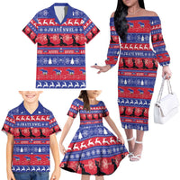 Haiti Christmas Family Matching Off The Shoulder Long Sleeve Dress and Hawaiian Shirt Jwaye Nwel Ayiti Neg Marron Veve Vodou - Wonder Print Shop