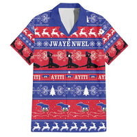 Haiti Christmas Family Matching Off The Shoulder Long Sleeve Dress and Hawaiian Shirt Jwaye Nwel Ayiti Neg Marron Veve Vodou - Wonder Print Shop