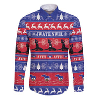 Haiti Christmas Family Matching Off The Shoulder Long Sleeve Dress and Hawaiian Shirt Jwaye Nwel Ayiti Neg Marron Veve Vodou - Wonder Print Shop