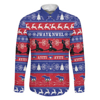 Haiti Christmas Family Matching Off The Shoulder Long Sleeve Dress and Hawaiian Shirt Jwaye Nwel Ayiti Neg Marron Veve Vodou - Wonder Print Shop