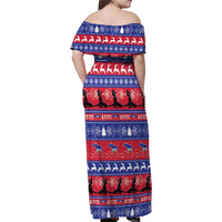 Haiti Christmas Family Matching Off Shoulder Maxi Dress and Hawaiian Shirt Jwaye Nwel Ayiti Neg Marron Veve Vodou - Wonder Print Shop