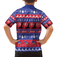 Haiti Christmas Family Matching Off Shoulder Short Dress and Hawaiian Shirt Jwaye Nwel Ayiti Neg Marron Veve Vodou - Wonder Print Shop