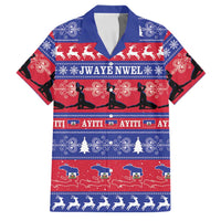 Haiti Christmas Family Matching Off Shoulder Short Dress and Hawaiian Shirt Jwaye Nwel Ayiti Neg Marron Veve Vodou - Wonder Print Shop