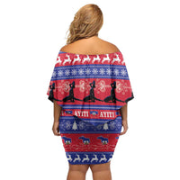 Haiti Christmas Family Matching Off Shoulder Short Dress and Hawaiian Shirt Jwaye Nwel Ayiti Neg Marron Veve Vodou - Wonder Print Shop