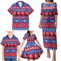 Haiti Christmas Family Matching Puletasi and Hawaiian Shirt Jwaye Nwel Ayiti Neg Marron Veve Vodou - Wonder Print Shop