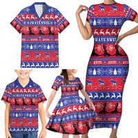 Haiti Christmas Family Matching Short Sleeve Bodycon Dress and Hawaiian Shirt Jwaye Nwel Ayiti Neg Marron Veve Vodou - Wonder Print Shop