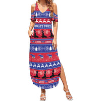 Haiti Christmas Family Matching Summer Maxi Dress and Hawaiian Shirt Jwaye Nwel Ayiti Neg Marron Veve Vodou - Wonder Print Shop