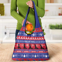 Haiti Christmas Grocery Bag Jwaye Nwel Ayiti Neg Marron Veve Vodou - Wonder Print Shop