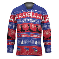 Haiti Christmas Hockey Jersey Jwaye Nwel Ayiti Neg Marron Veve Vodou - Wonder Print Shop