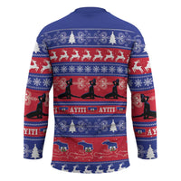 Haiti Christmas Hockey Jersey Jwaye Nwel Ayiti Neg Marron Veve Vodou - Wonder Print Shop