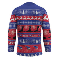 Haiti Christmas Hockey Jersey Jwaye Nwel Ayiti Neg Marron Veve Vodou - Wonder Print Shop