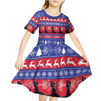 Haiti Christmas Kid Short Sleeve Dress Jwaye Nwel Ayiti Neg Marron Veve Vodou - Wonder Print Shop