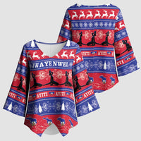 Haiti Christmas Kimono Sleeve Blouse Jwaye Nwel Ayiti Neg Marron Veve Vodou - Wonder Print Shop