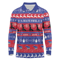 Haiti Christmas Long Sleeve Polo Shirt Jwaye Nwel Ayiti Neg Marron Veve Vodou - Wonder Print Shop
