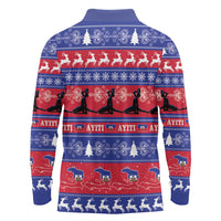 Haiti Christmas Long Sleeve Polo Shirt Jwaye Nwel Ayiti Neg Marron Veve Vodou - Wonder Print Shop