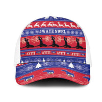Haiti Christmas Mesh Trucker Cap Jwaye Nwel Ayiti Neg Marron Veve Vodou - Wonder Print Shop